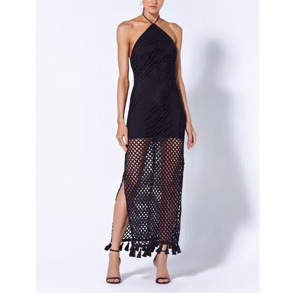 NWT ALEXIS Midi Crochet Shaya Halter Dress